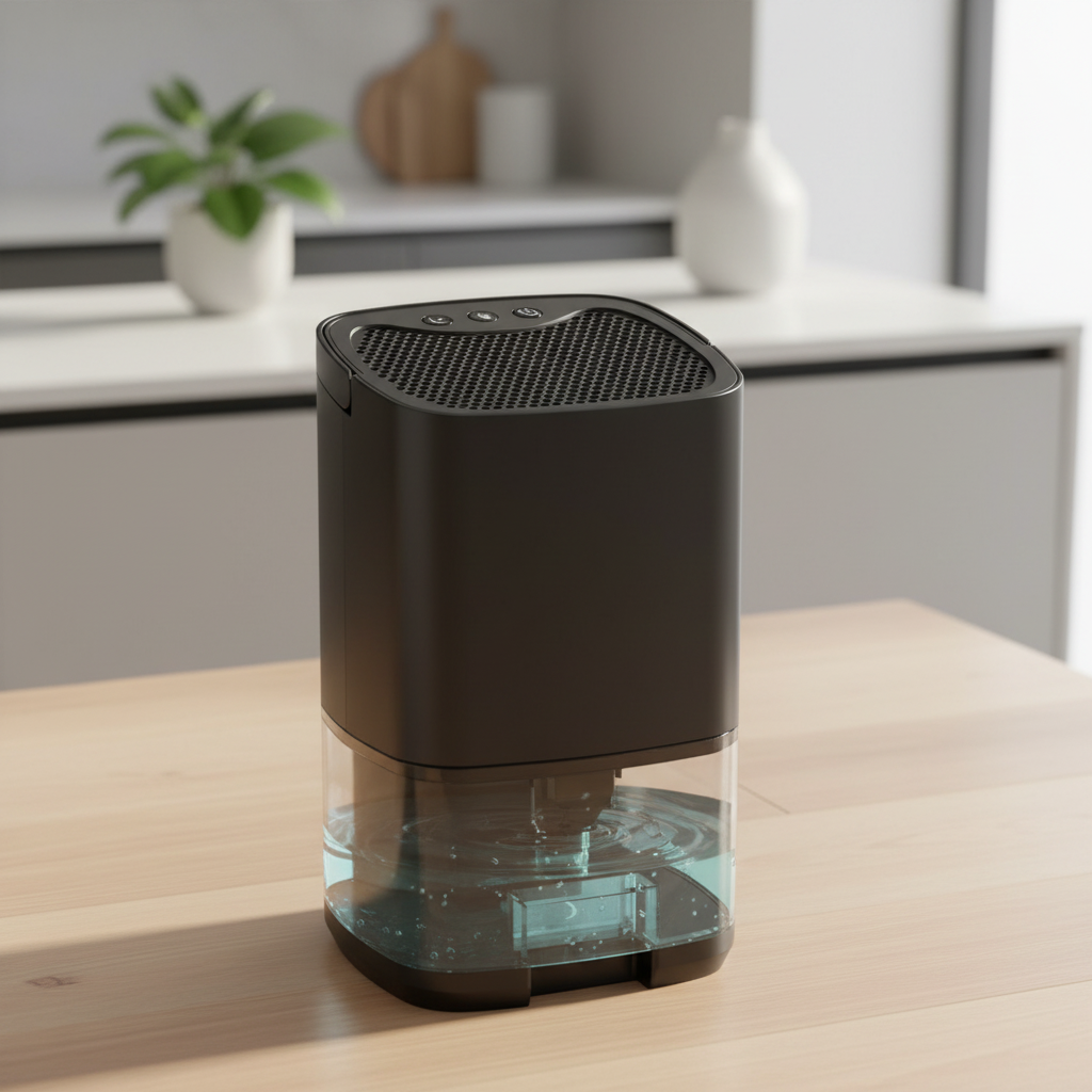 Portable Air Dehumidifier - Silent Home and Office Moisture Control Solution with Kitchen Deodorizing Feature