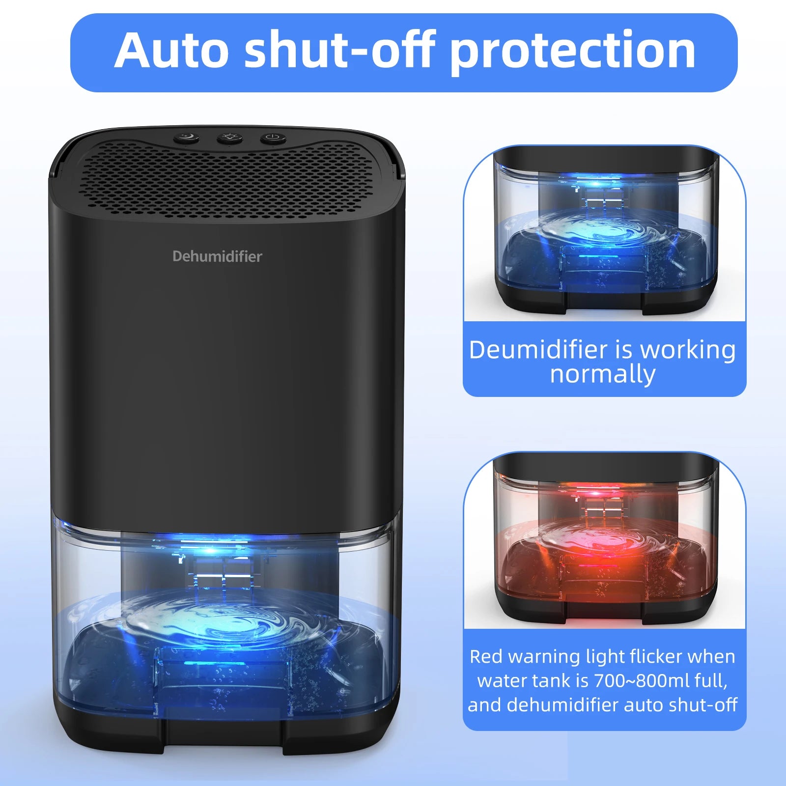 Revolutionize Your Space with the 1000ml Portable Dehumidifier - Say Goodbye to Dampness, Mold, and Moisture!